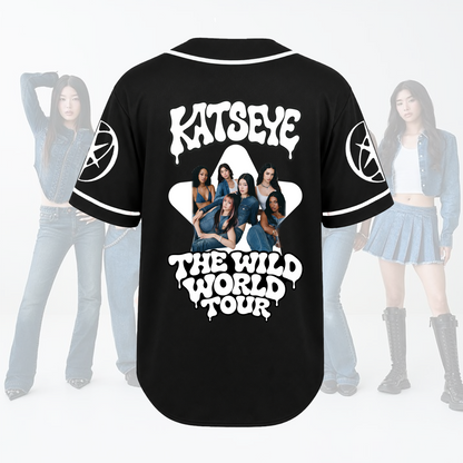 KATSEYE  The Wild World Tour Baseball Jersey Aesthetic Star Fan Edition