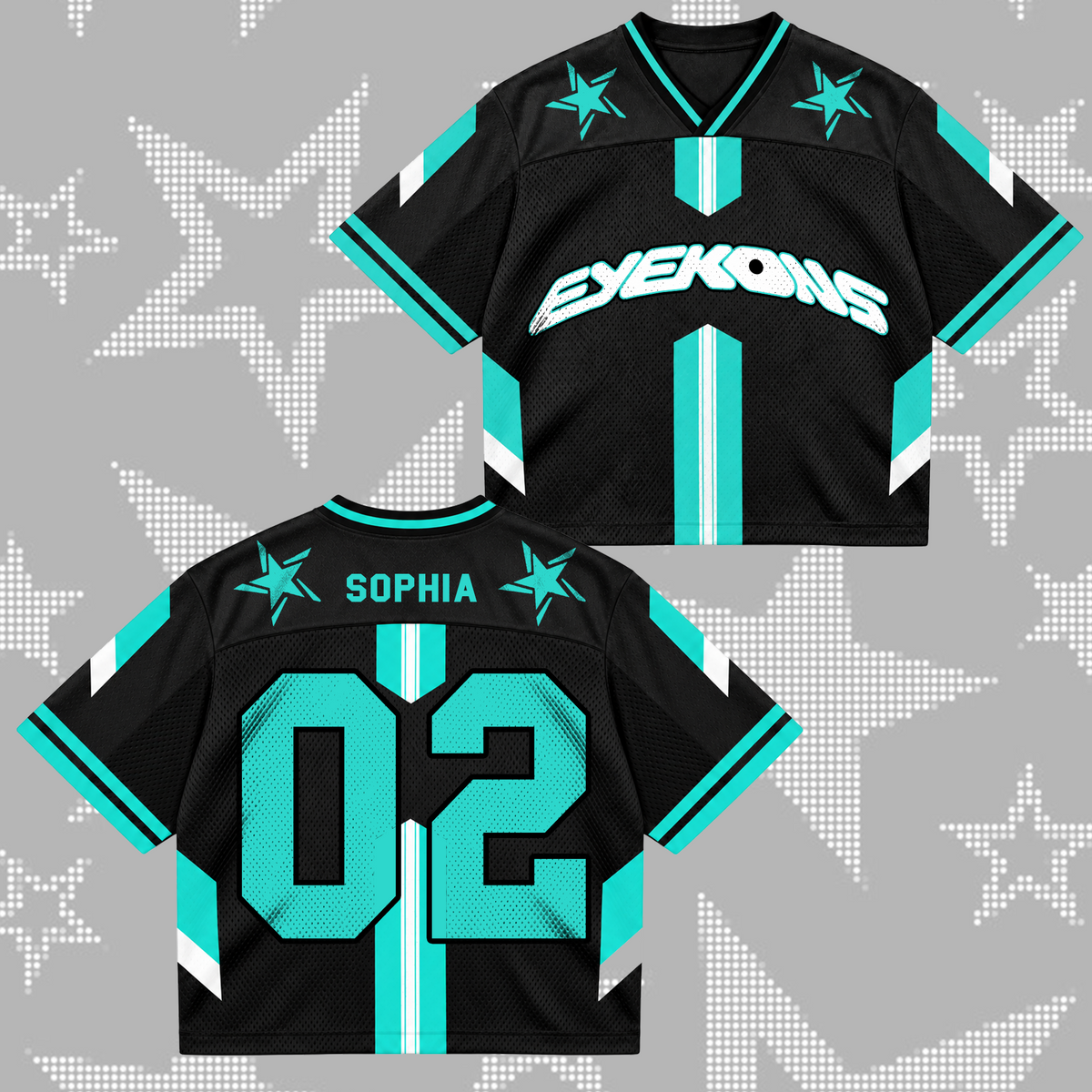 Vivid Animal Eyekons Club All Members Cyber Grunge Mixed Mesh Jersey For Eyekons