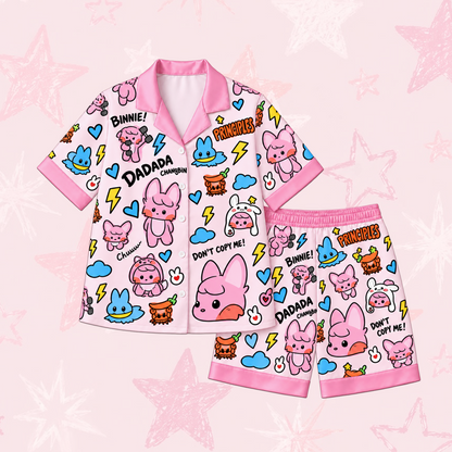 Charming Stray Kids Club Changbin Dwaekki Mascot Pastel Doodle Pajama Set For Stay