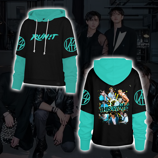 Teal Accent Stray Kids This That Shortstop Hoodie Fan Edition