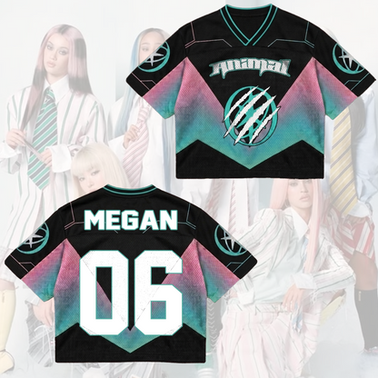 KATSEYE Animal Pastel Mixed Mesh Jersey Modern Gift For Fans