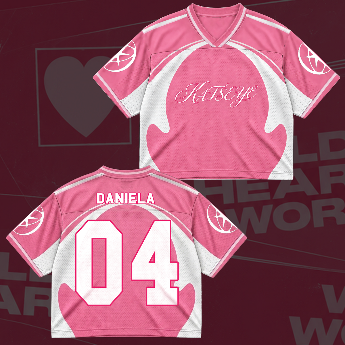 Katseye Pastel Pink The Wildworld Tour Mixed Mesh Jersey Fanmerch