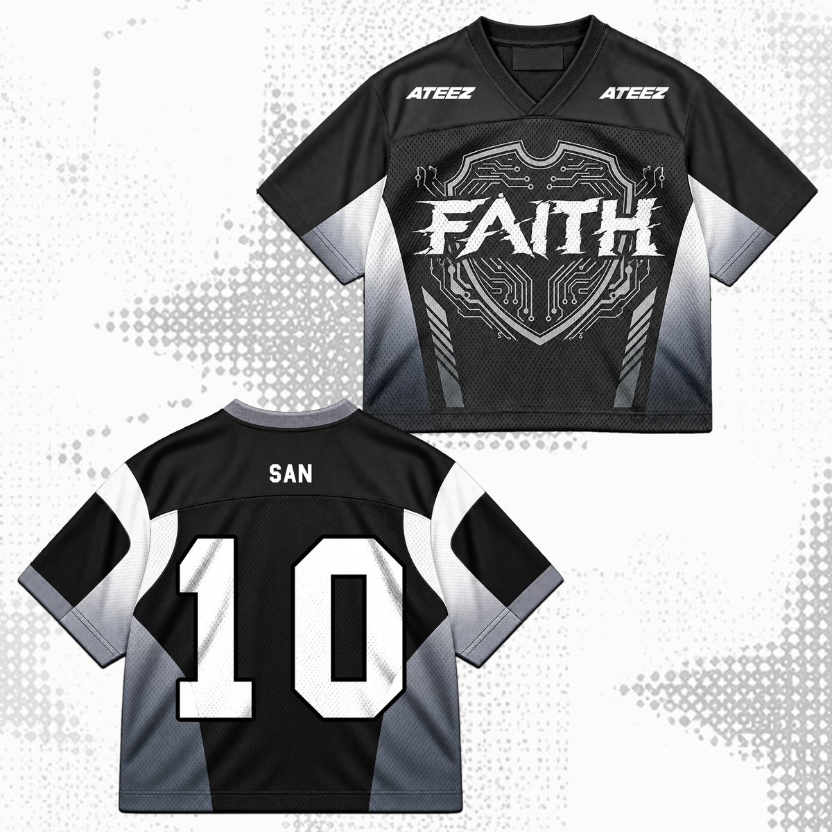 ATEEZ Golden Hour Part 6 Cyberpunk Faith Mixed Mesh Jersey Gift For Fans