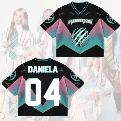 KATSEYE Animal Pastel Mixed Mesh Jersey Modern Gift For Fans