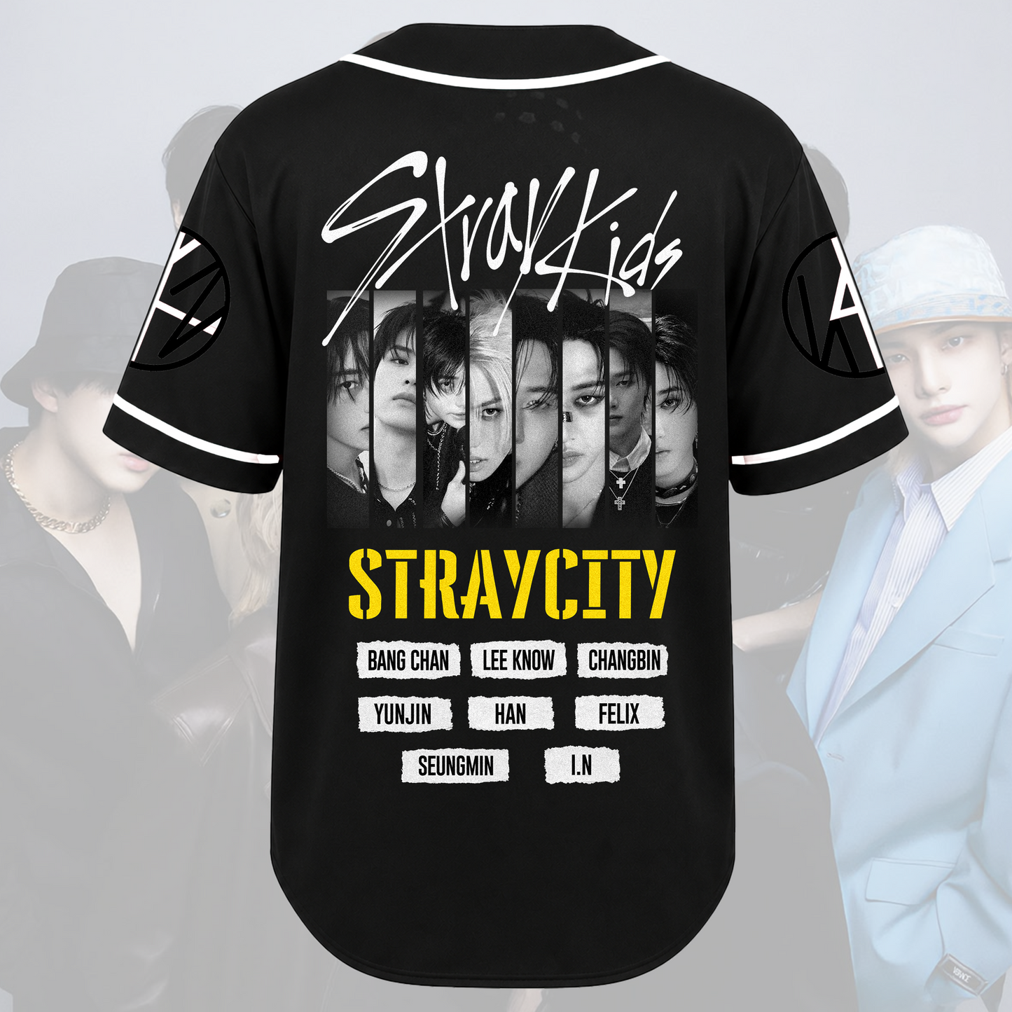 Yellow Heritage Straycity Stray Kids Concert Baseball Jersey Fan Edition