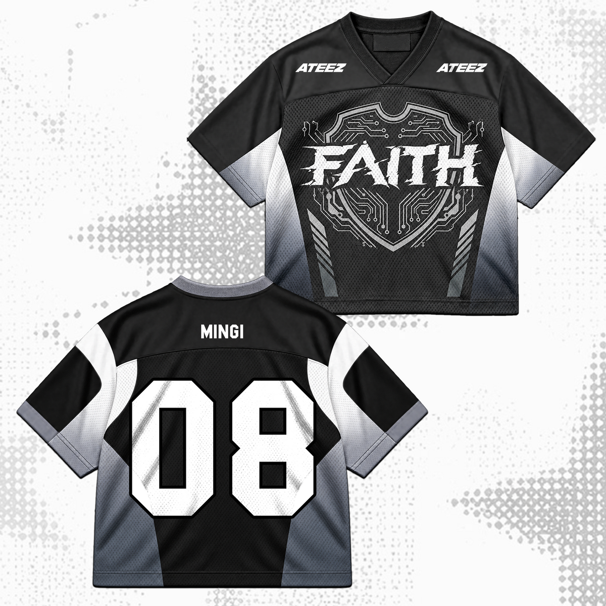 ATEEZ Golden Hour Part 6 Cyberpunk Faith Mixed Mesh Jersey Gift For Fans