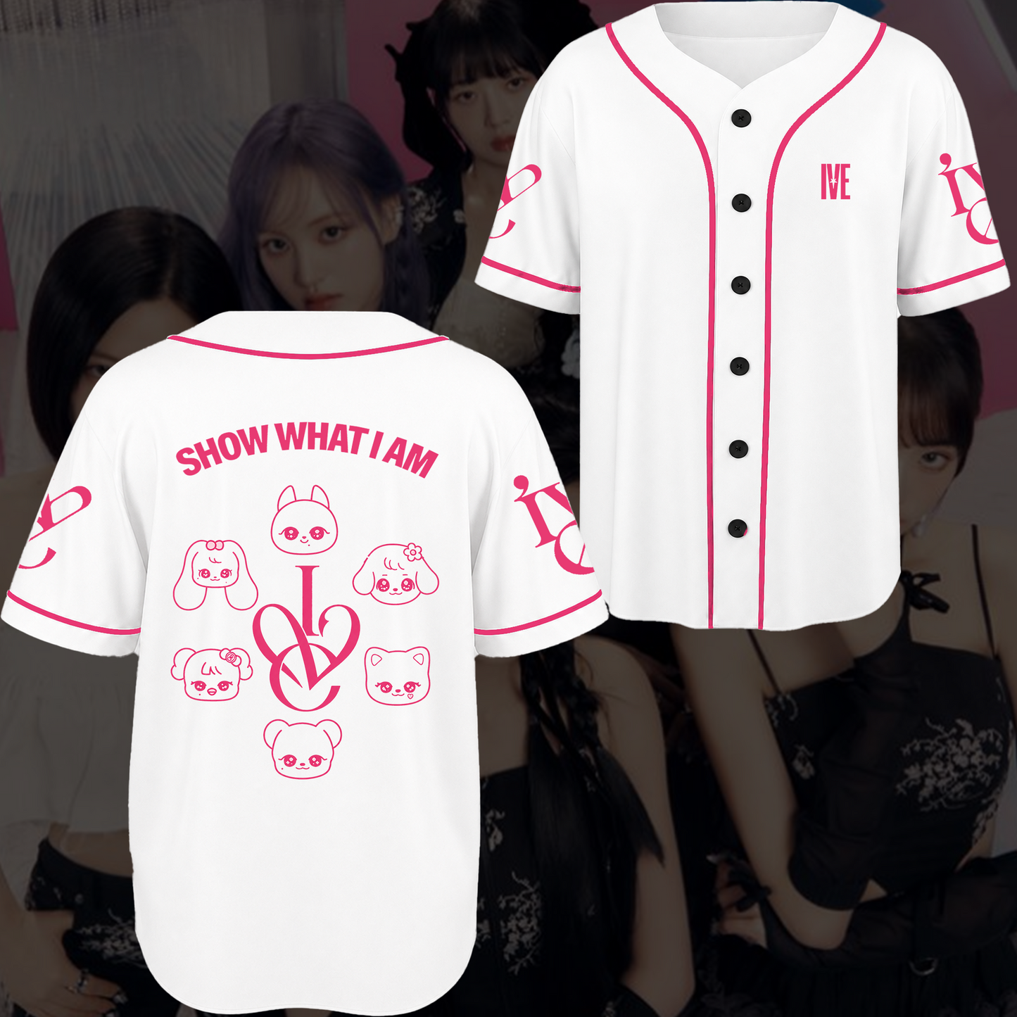 IVE Show What I Am BaseballJersey Vintage Kawaii Minive Fan Edition