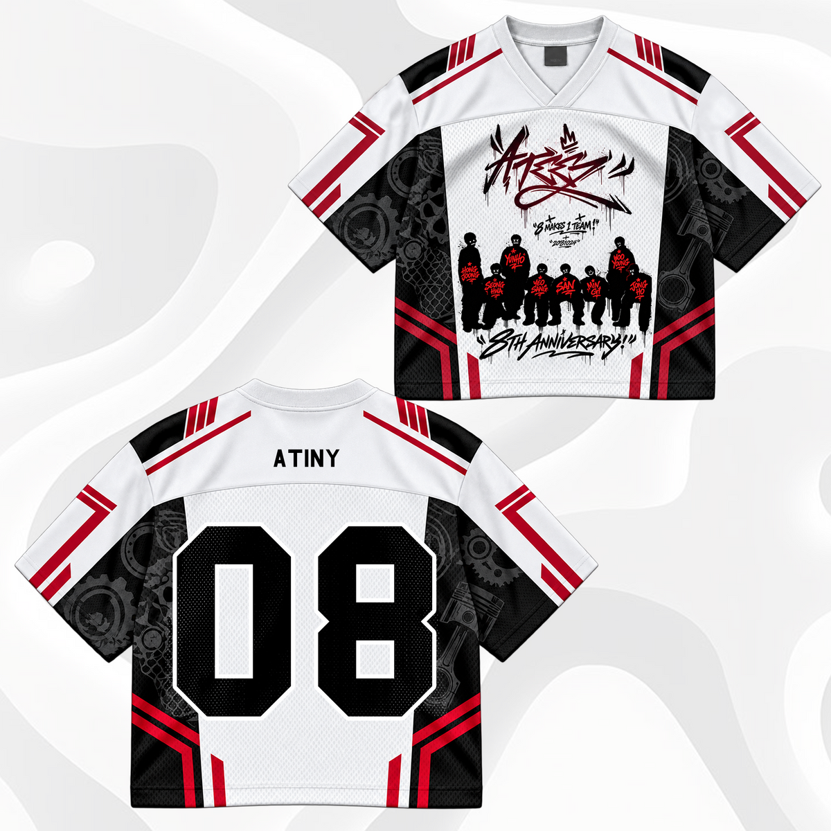 ATEEZ 8th Anniversary Mixed Mesh Jersey Golden Hour ATINY Fans Merch