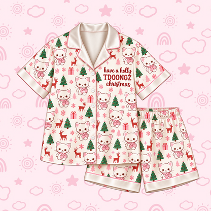 Charming Have A Holy TDOONGZ Christmas T.W.I.C.E. Club Dahyun Dub Nyangi Mascot Ugly Christmas Pajama Set For Once