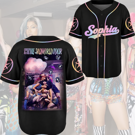 Glow Katseye The Wildworld Tour 2026 Baseball Jersey Fan Edtion
