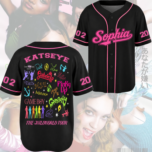 Pinky Up Katseye The Wildworld Track List Tour Baseball Jersey