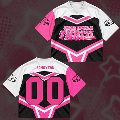 Sweet TWICE Once Upon A Thr11l 11th Anniversary Cheerleader Mix Mesh Jersey For Once