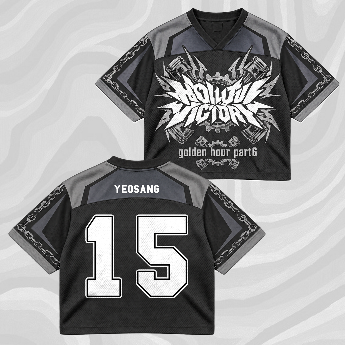 ATEEZ Golden Hour Part 6 Tour Mixed Mesh Jersey Hollow Victory For ATINY Fans