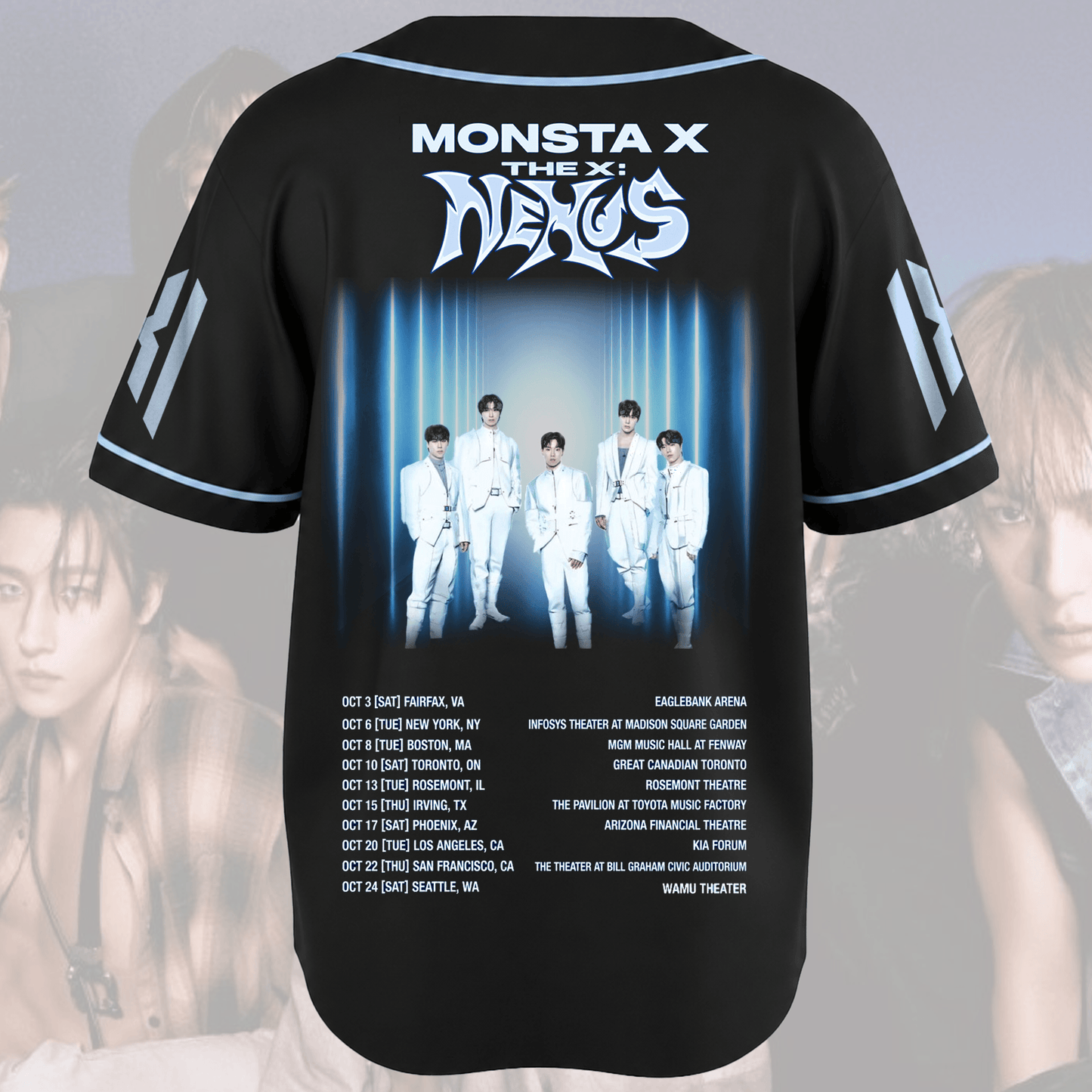 Monsta X  World Tour Nexus Baseball Jersey Gift For Fans