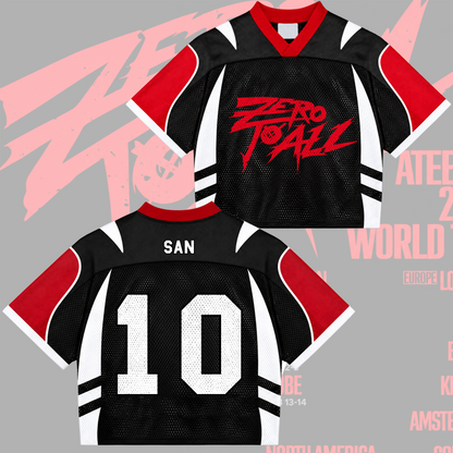 Savage ATEEZ Zero To All World Tour Mixed Mesh Jersey For Atiny