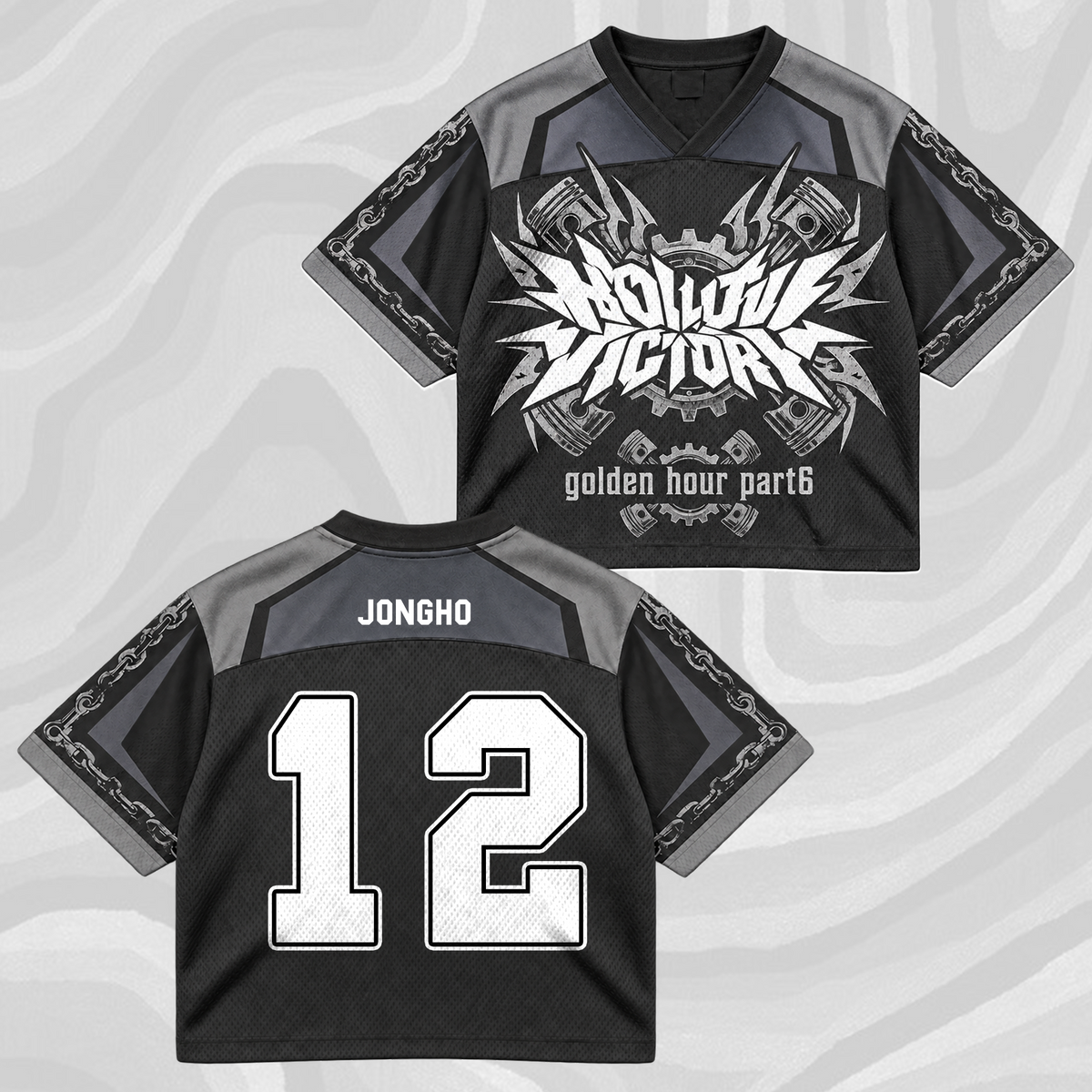 ATEEZ Golden Hour Part 6 Tour Mixed Mesh Jersey Hollow Victory For ATINY Fans