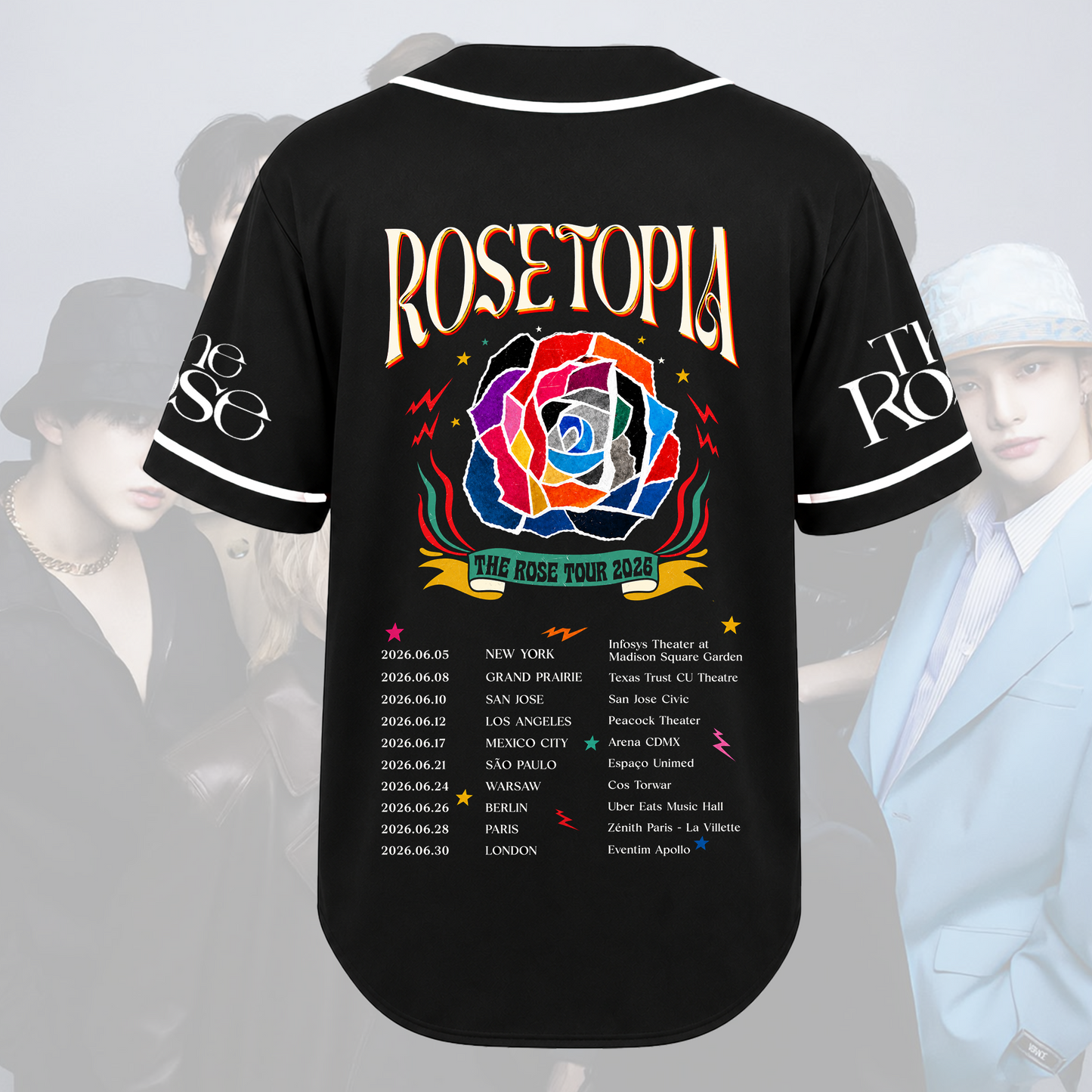 The Rose Rosetopia 2026 World Tour Baseball Jersey Gift For Fans