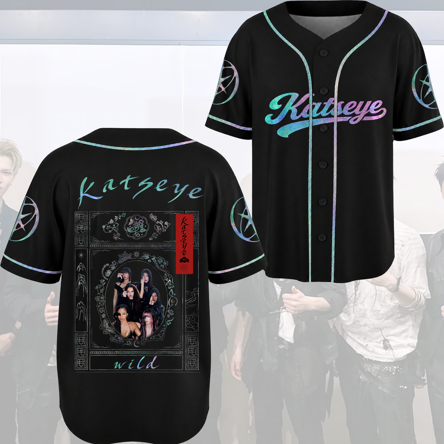 Retro Grade KATSEYE Wild Album Baseball Jersey Eyekons Fan Gift