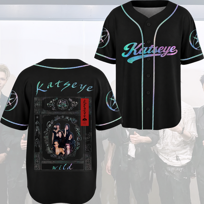 Retro Grade KATSEYE Wild Album Baseball Jersey Eyekons Fan Gift