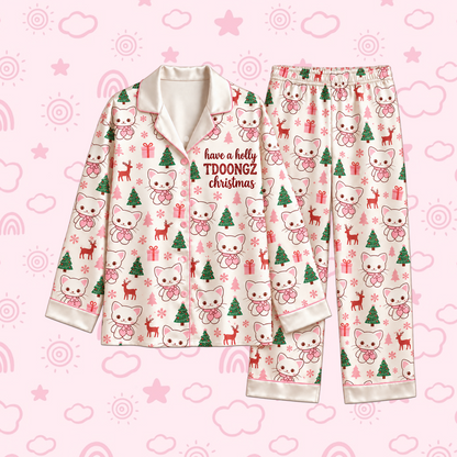 Charming Have A Holy TDOONGZ Christmas T.W.I.C.E. Club Dahyun Dub Nyangi Mascot Ugly Christmas Pajama Set For Once