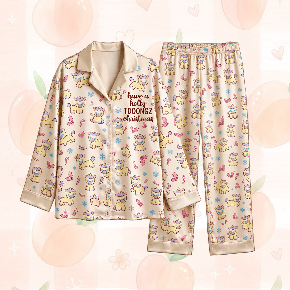 Lovely Have A Holy TDOONGZ Christmas T.W.I.C.E. Club Jihyo Park Zyony Mascot Ugly Christmas Pajama Set For Once