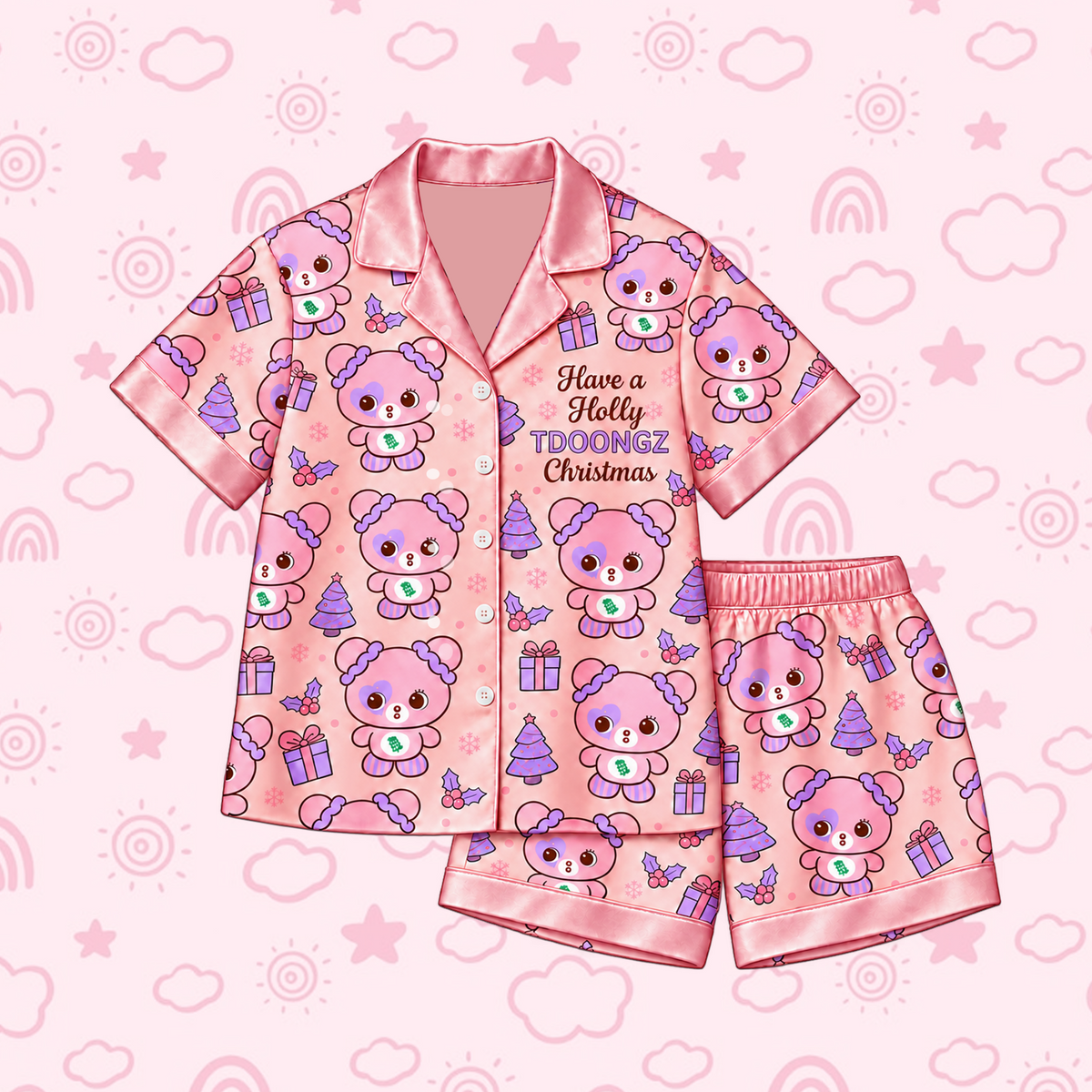 Merry Have A Holy TDOONGZ Christmas T.W.I.C.E. Club Momo Mokuring Mascot Ugly Christmas Pajama Set For Once