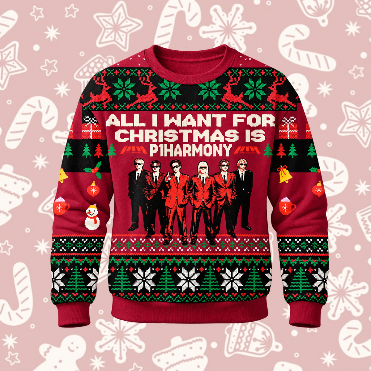 Merry P1Harmony All I Want For Christmas Is You Holly Jolly Ugly Christmas Sweater For P1ece