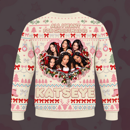 Merry Katseye Ugly Christmas Sweater Fan-Edition