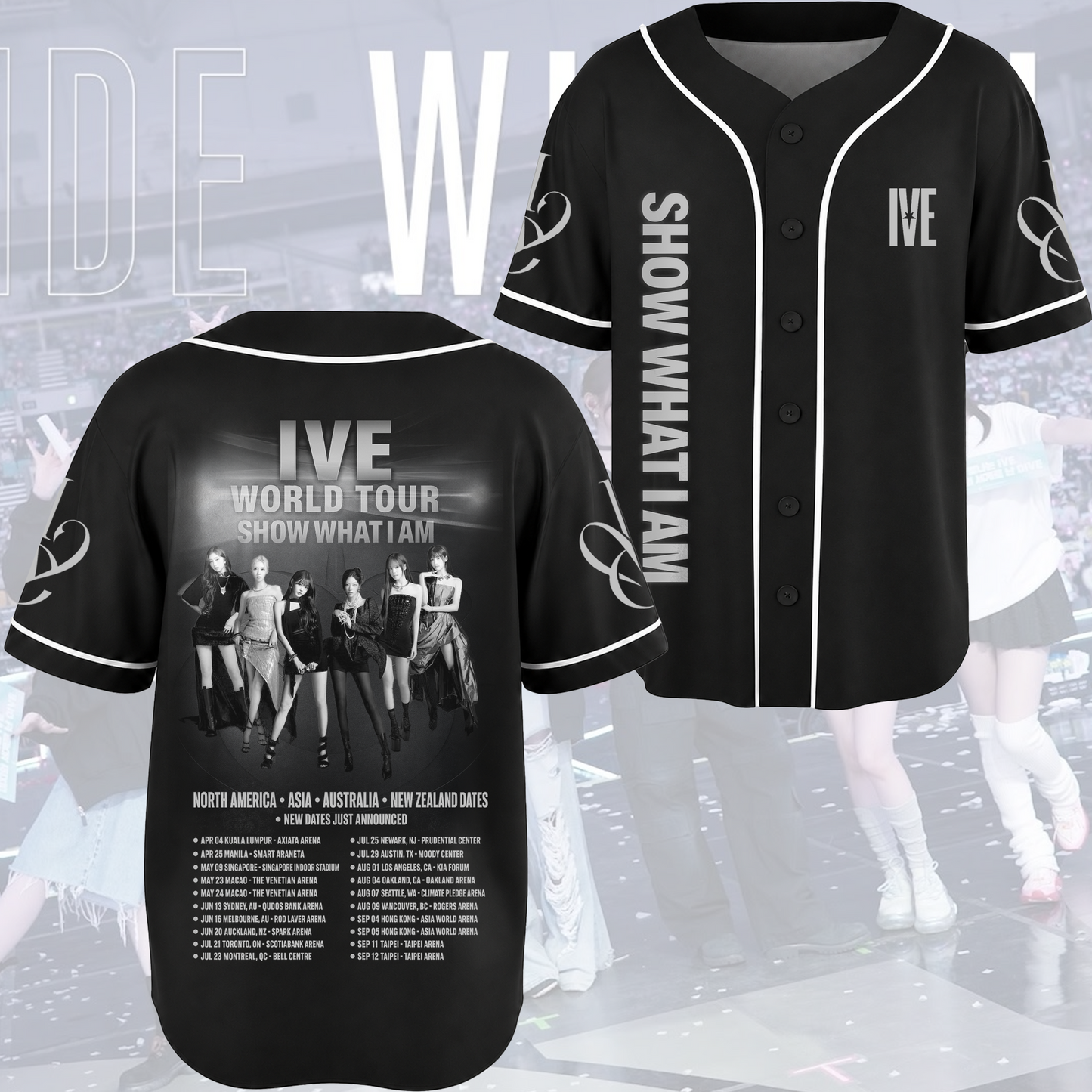 Glow Ive Show What I AM  World Tour Baseball Jersey Fan Edition