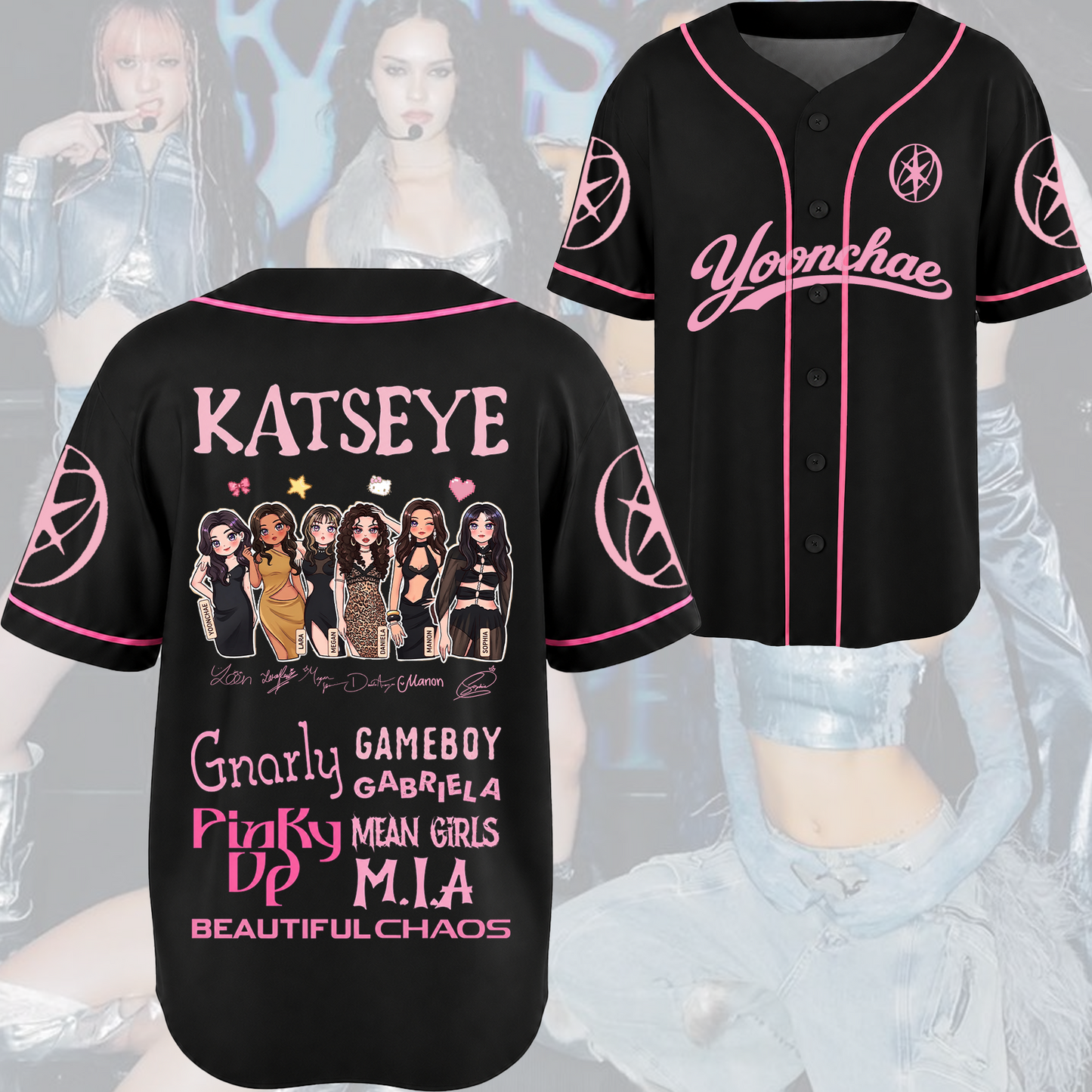 Pinky Katseye The Wildworld Tour Baseball Jersey Fan Edtion