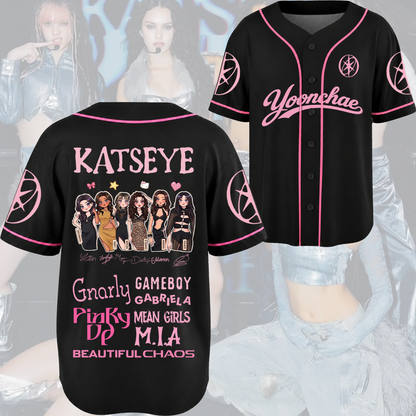 Pinky Katseye The Wildworld Tour Baseball Jersey Fan Edtion