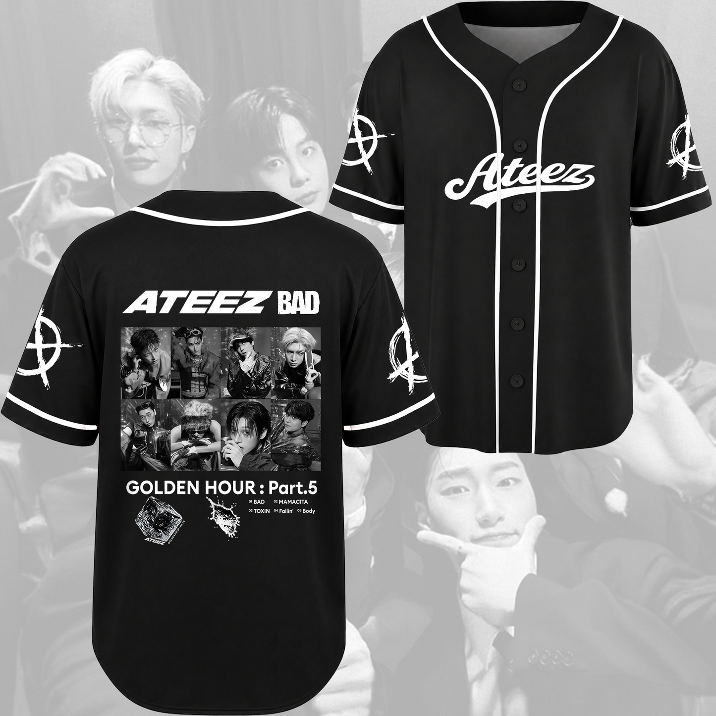 ATEEZ GOLDEN HOUR Part 5 Tracklist Unisex Baseball Jersey Fan Edition