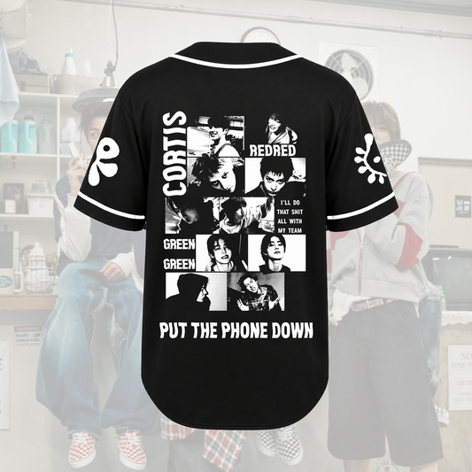 CORTIS Put The Phone Down Baseball Jersey Black Streetwear Kpop Merch Button Down