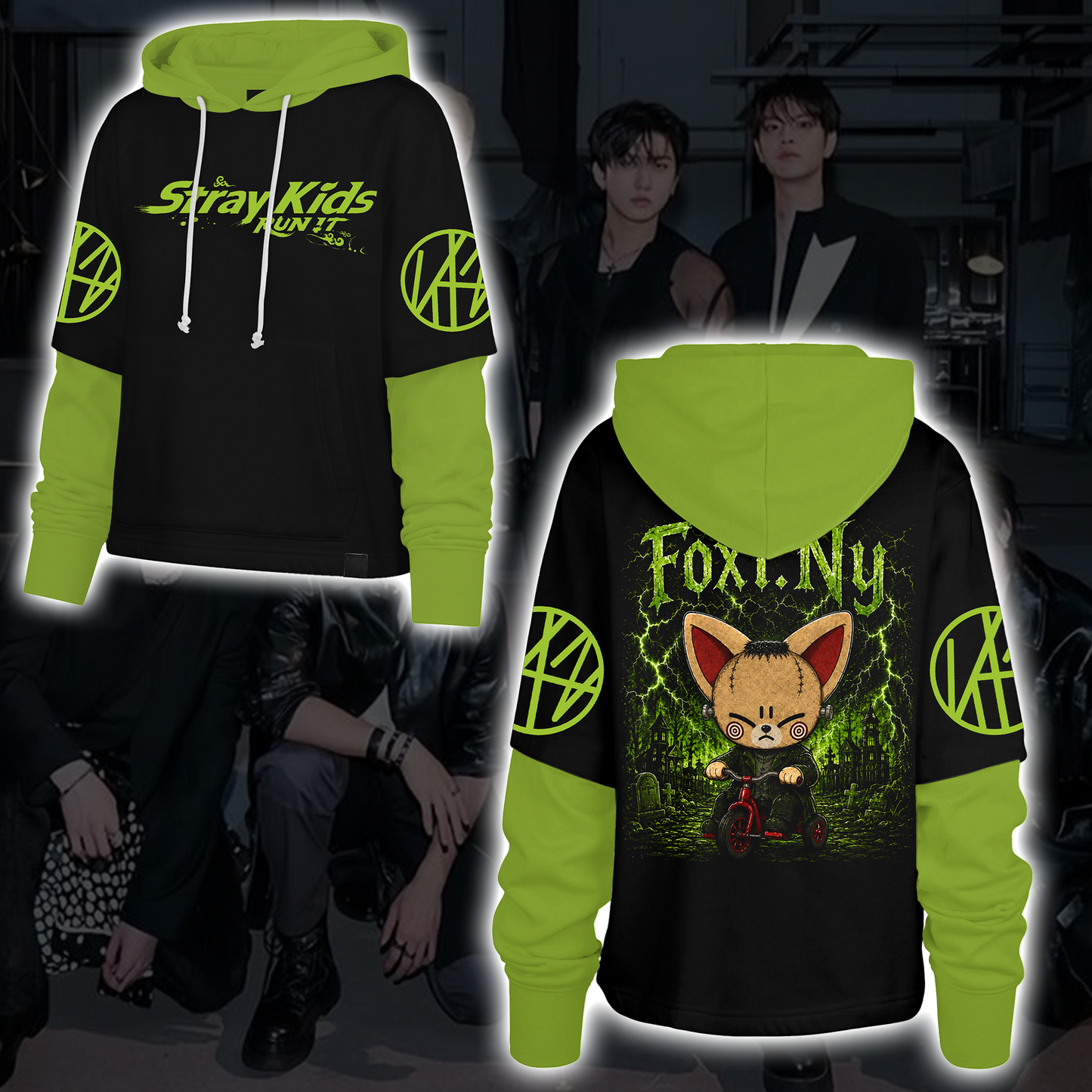 Spooky Stray Kids Wolf Chan Shortstop Hoodie Halloween Gift for Fans