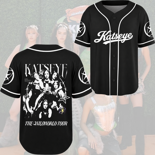 Vintage KATSEYE Rap Tee Style Baseball Jersey  Barbed Wire Merch Gift For Fans