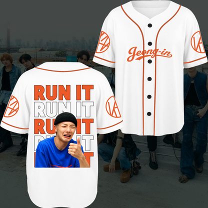 Stray Kids Dynamic Meme Run It Concept Baseball Jersey STAY Aesthetic Humor Gifts For Fans