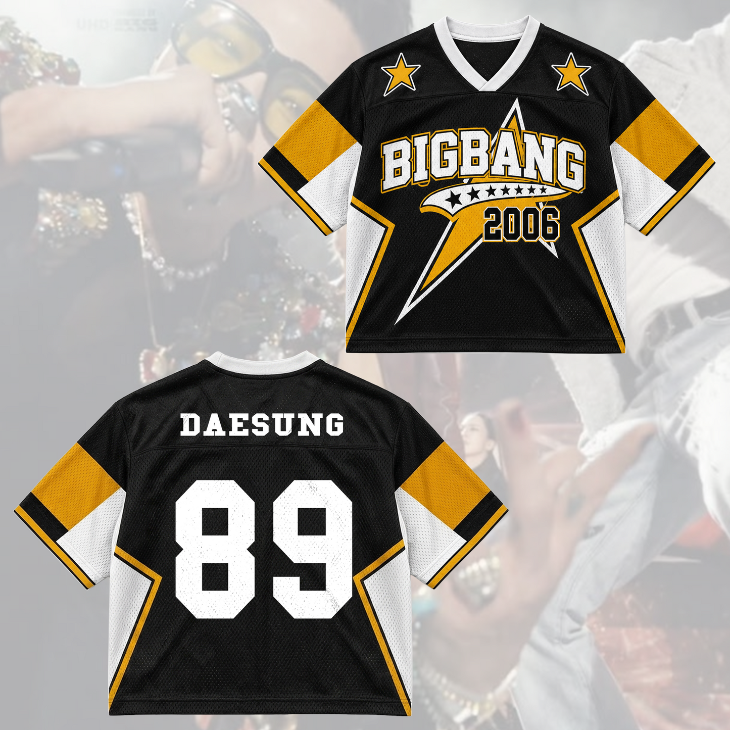 Vintage BIGBANG Mixed Mesh Jersey Sporty Concert Outfit Gift For Fans