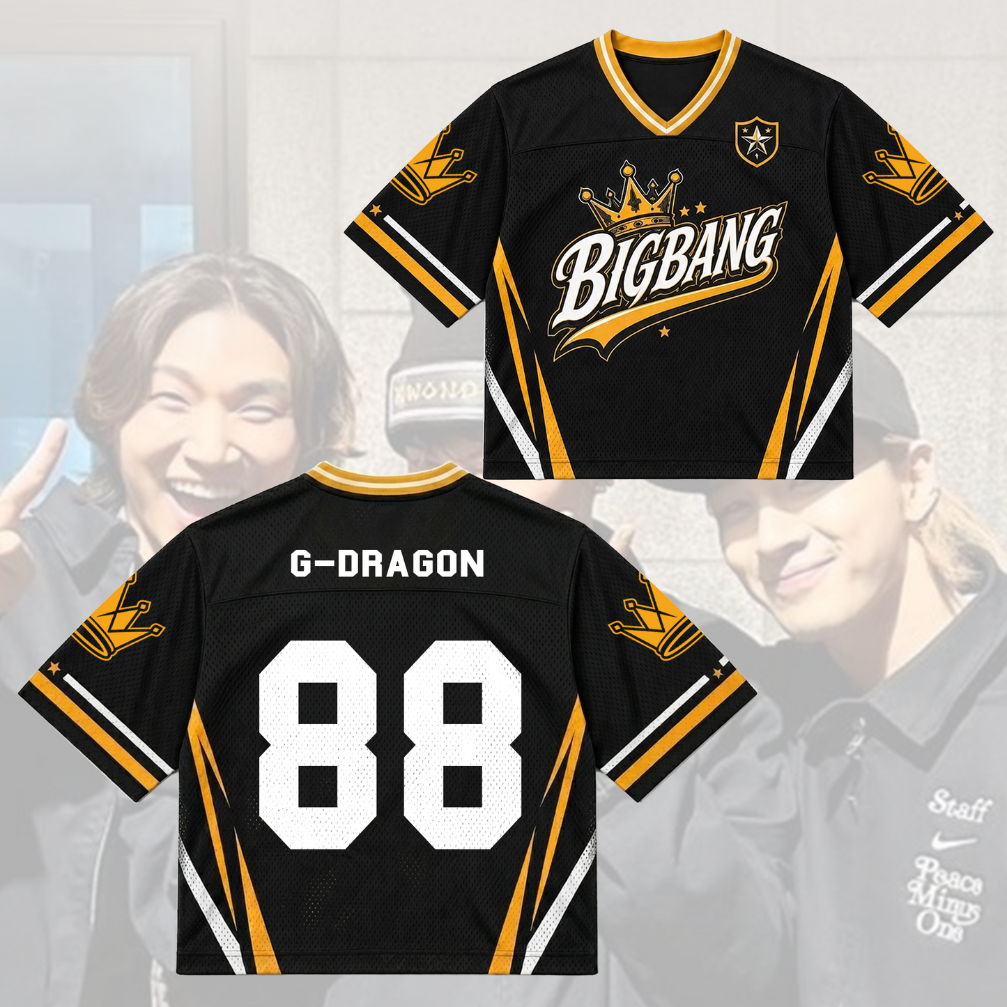 BIGBANG Crown Yellow Mixed Mesh Jersey Cosmos Tour Gift For Fans