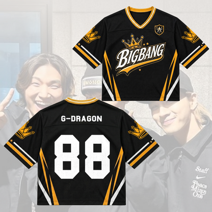 BIGBANG Crown Yellow Mixed Mesh Jersey Cosmos Tour Gift For Fans