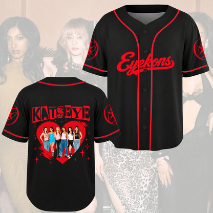 Katseye The Wildworld Tour Red Heart Punk Pop Baseballtrikot Geschenk für Fans
