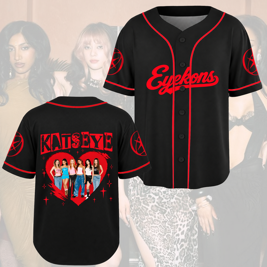 Katseye The Wildworld Tour Red Heart Punk Pop Baseballtrikot Geschenk für Fans