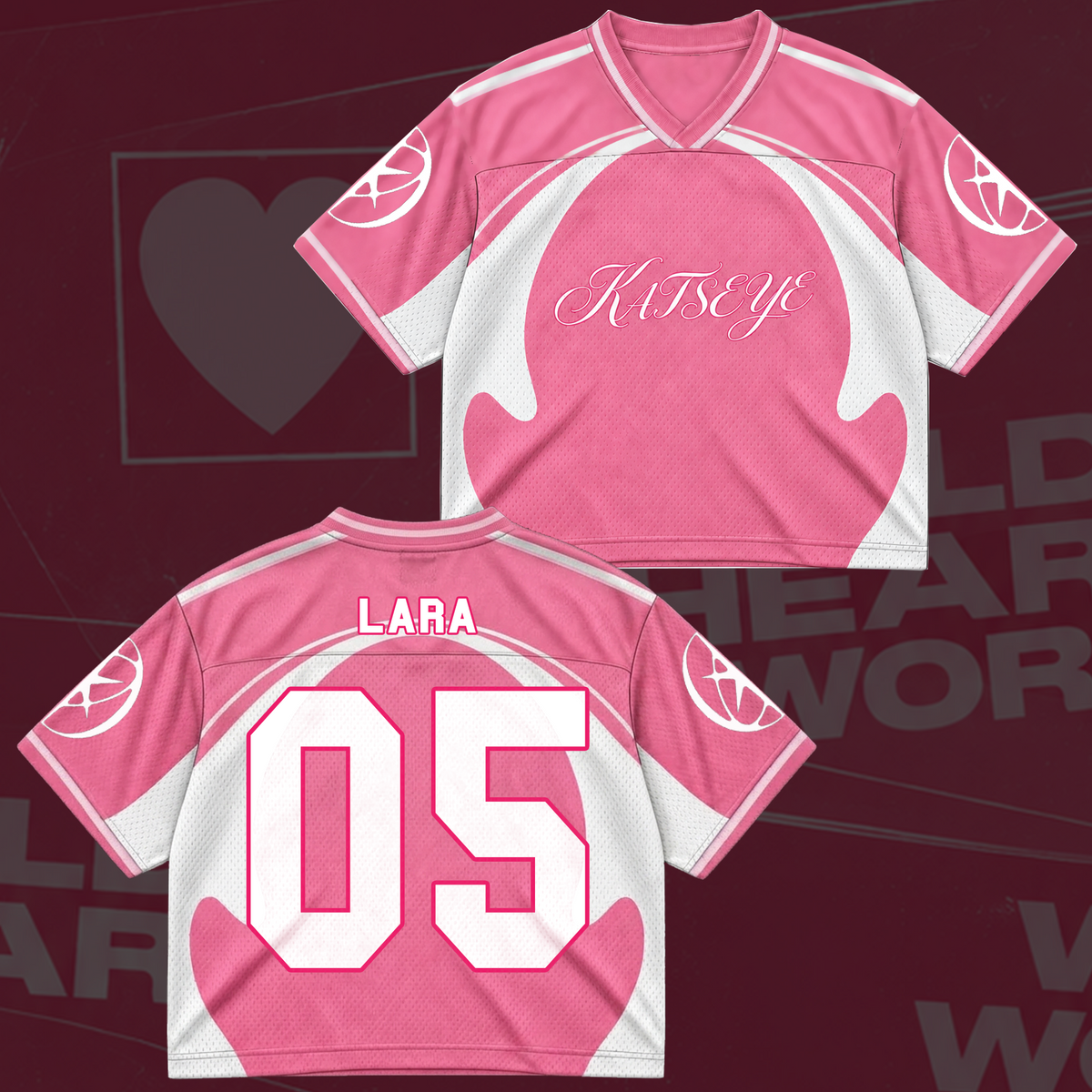 Katseye Pastel Pink The Wildworld Tour Mixed Mesh Jersey Fanmerch