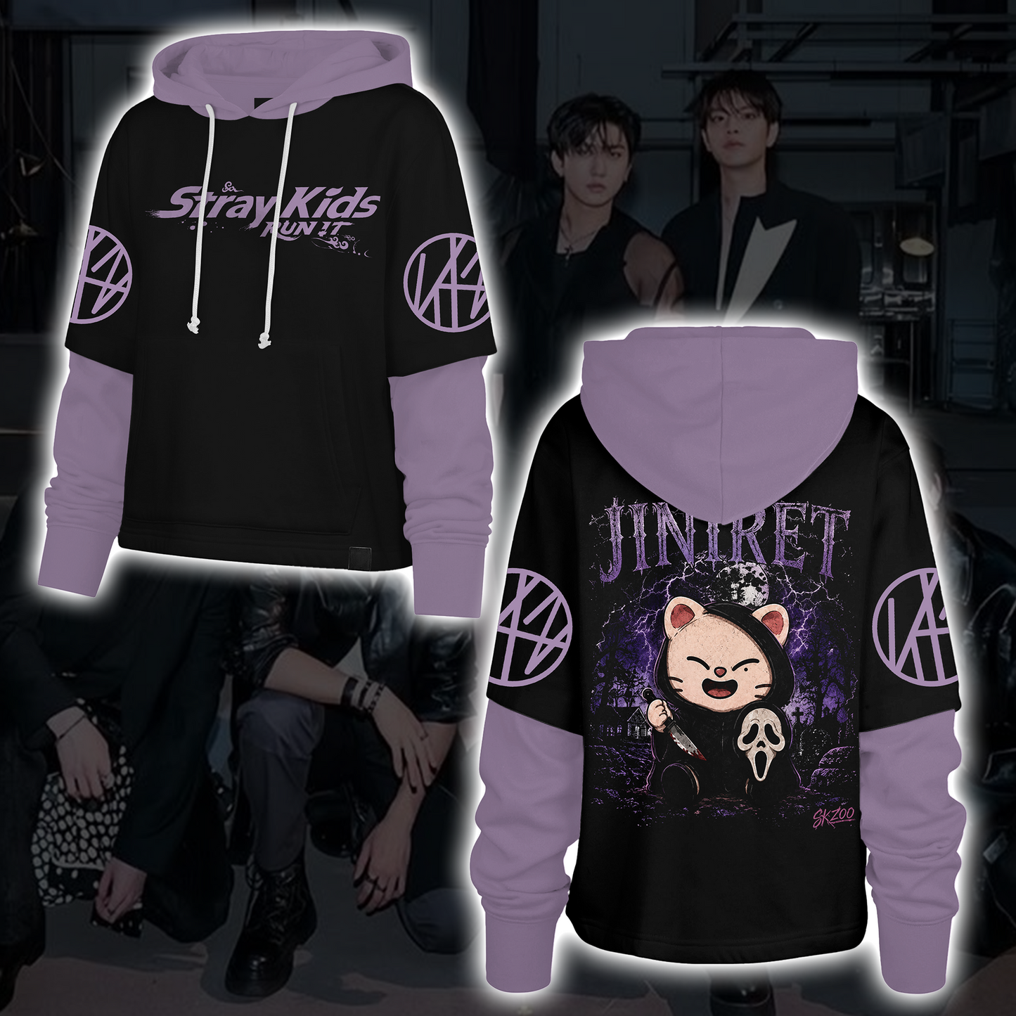 Spooky Stray Kids Wolf Chan Shortstop Hoodie Halloween Gift for Fans