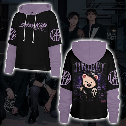 Spooky Stray Kids Wolf Chan Shortstop Hoodie Halloween Gift for Fans