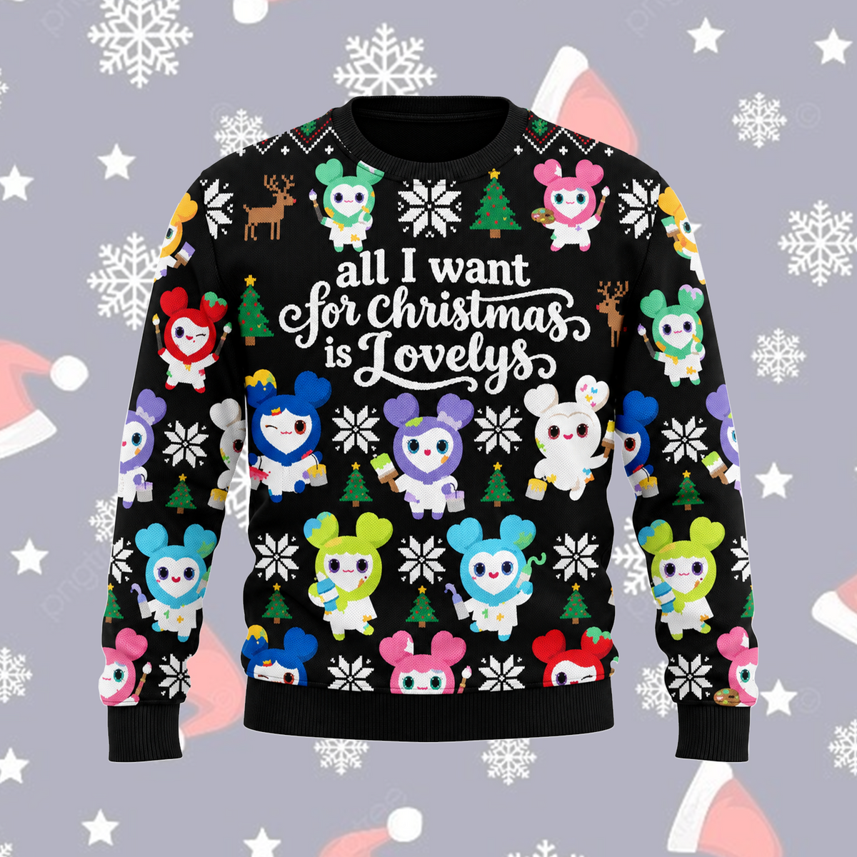 Jolly All I Want For Christmas Is Lovelys T.W.I.C.E. Club Ugly Christmas Sweater For Once