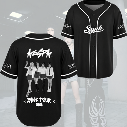 Pretty Aespa Synk Tour 2026 Uniform Baseball Jersey Gift For Mys