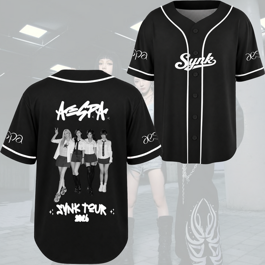 Pretty Aespa Synk Tour 2026 Uniform Baseball Jersey Gift For Mys