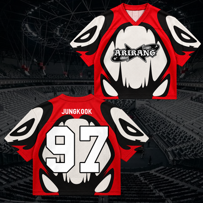 Rebellious Arirang B.T.S Club All Members Retro Streetwear Mixed Mesh Jersey For Fans