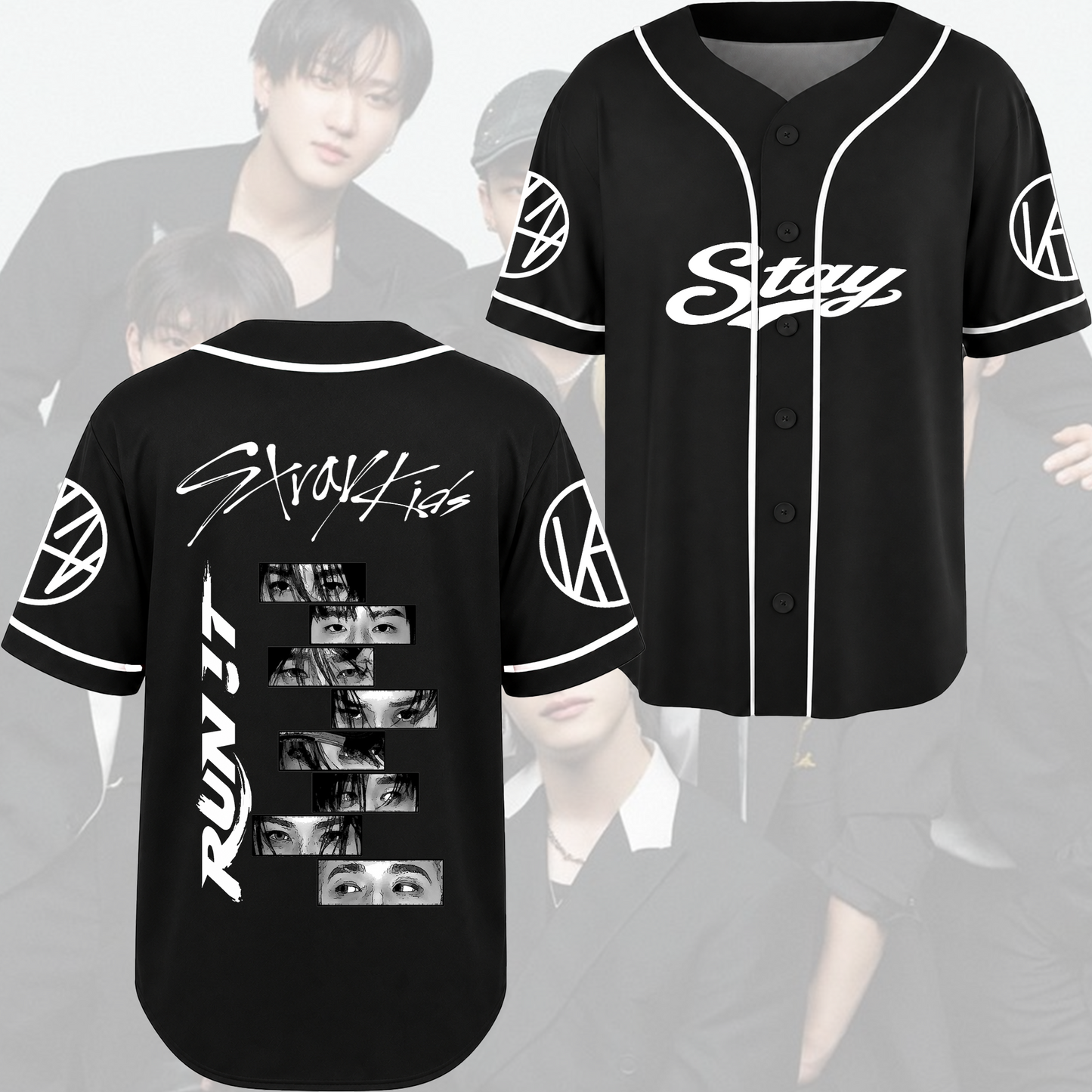 Fierce Gaze Run It World Tour Stray Kids Baseball Jersey Gift For Fans