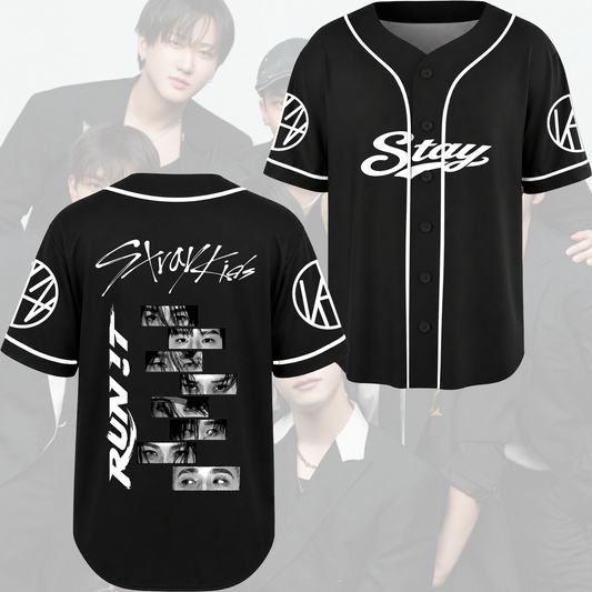 Fierce Gaze Run It World Tour Stray Kids Baseball Jersey Gift For Fans
